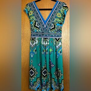 Kiara Women’s Teal Paisley Print Dress